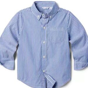 Janie and Jack Striped Poplin blue and white Shirt size 10